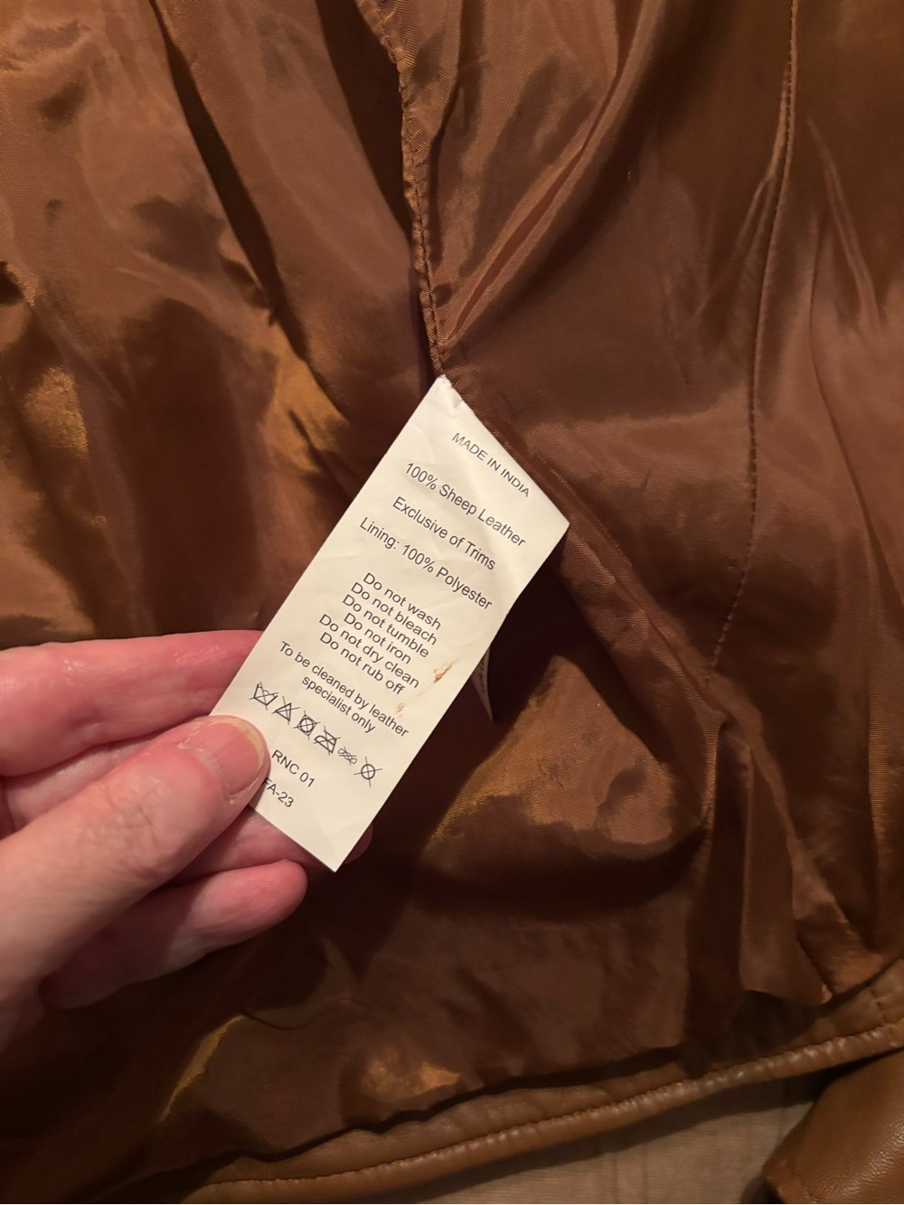 NWT Quince 100% Leather Motorcycle Jacket Cognac Brown Medium- $200 Retail - Picture 9 of 16